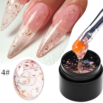 Pink Dried Flower Gel Nail Polish
