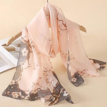 Chiffon Long Silk Scarf Turban