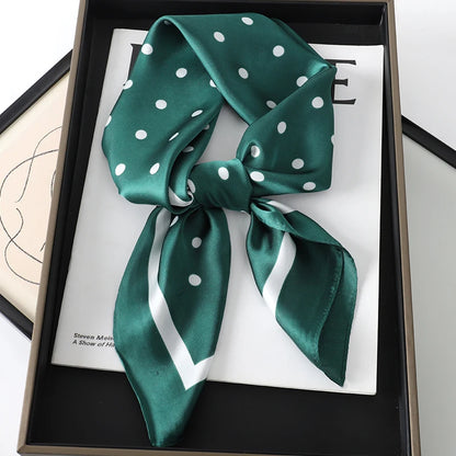 Luxury Silk Square Plaid Satin Scarf