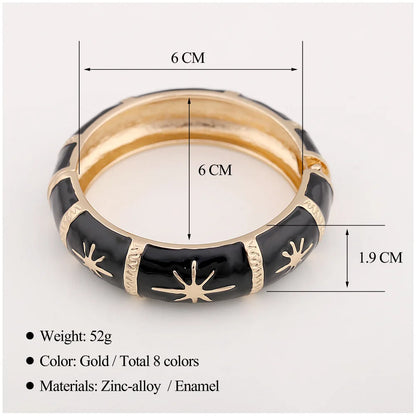Zebra Shape Round Metal Wide Geometric Bracelet