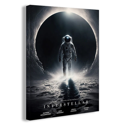 Interstellar Movie Poster Astronaut Outer Space Canvas Wall Art Print