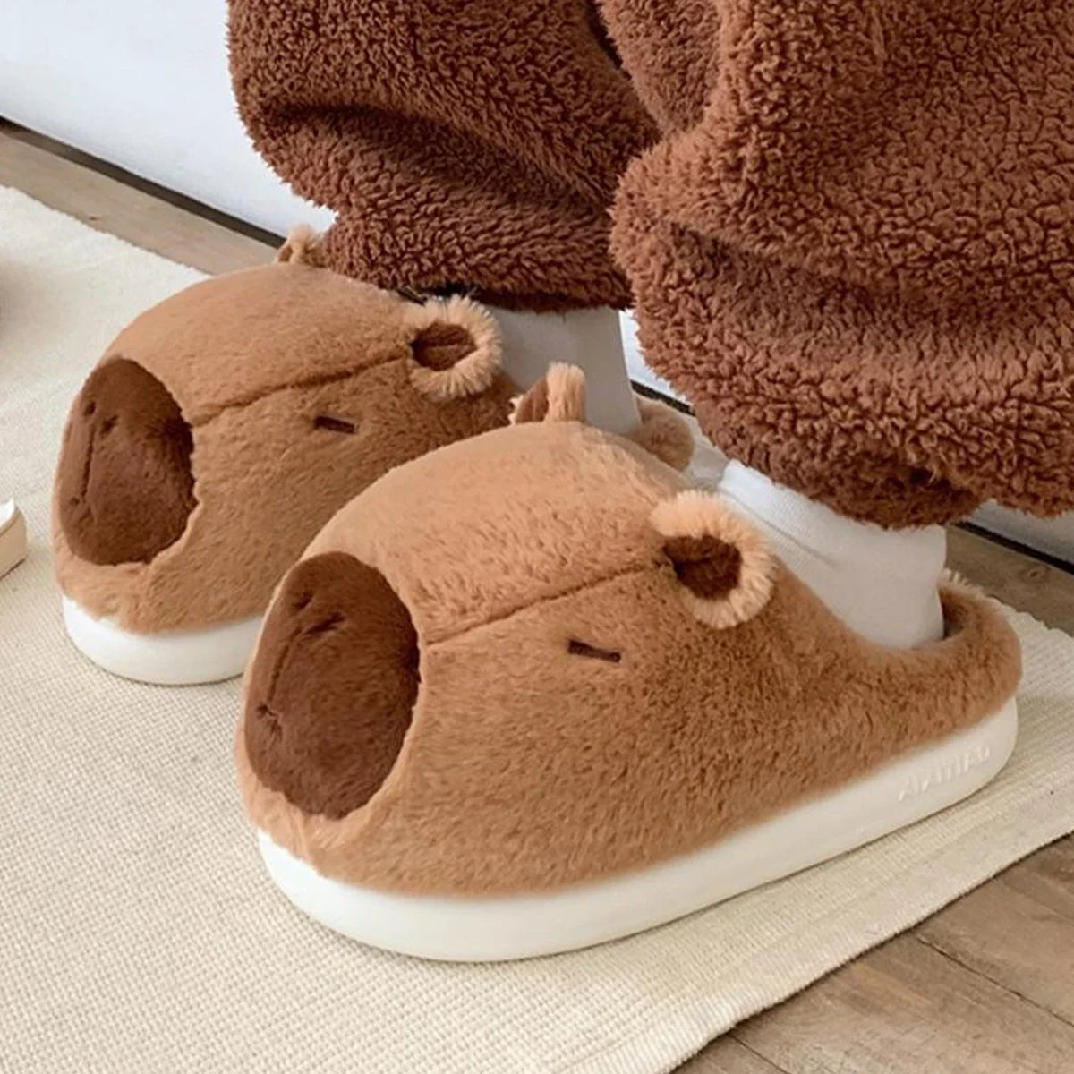 Couple Cute Kapybara Design Casual Soft Heel Slippers