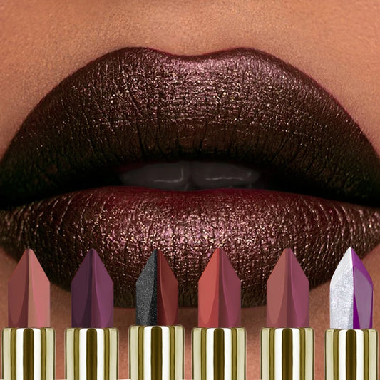 Glitter Two-tone Black Matte Lipsticks