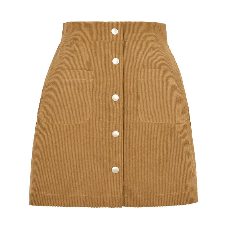 Corduroy Slim Fit Mini Skirt