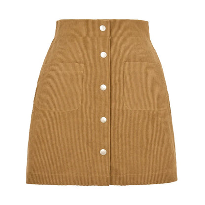Corduroy Slim Fit Mini Skirt