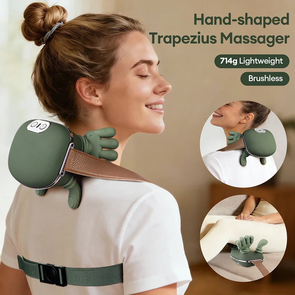 Wireless Neck Cervical Trapezius Kneading Massage Shawl 4D Bionic Finger