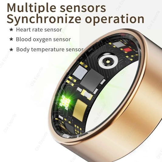 Heart Rate Blood Oxygen and Sleep Monitor IP68 & 5ATM Waterproof, Multi-sport Ring