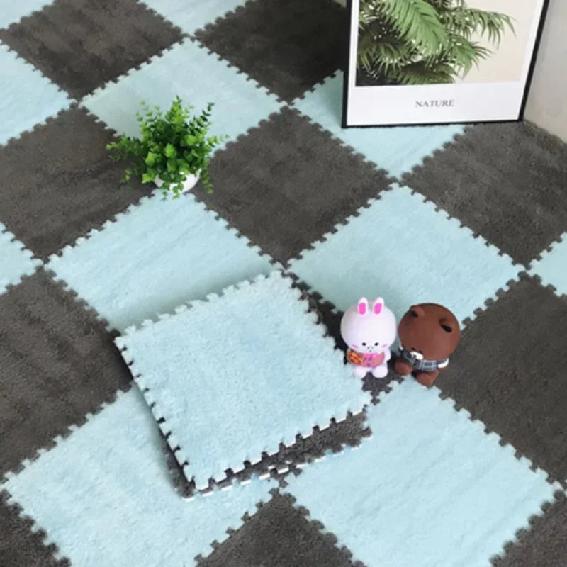30*30CM Soft Plush Children Kids Rug Play Mat Puzzle Carpet