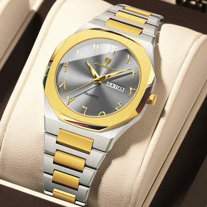 Elegant Quartz Stainless Steel Luxury Wristwatch