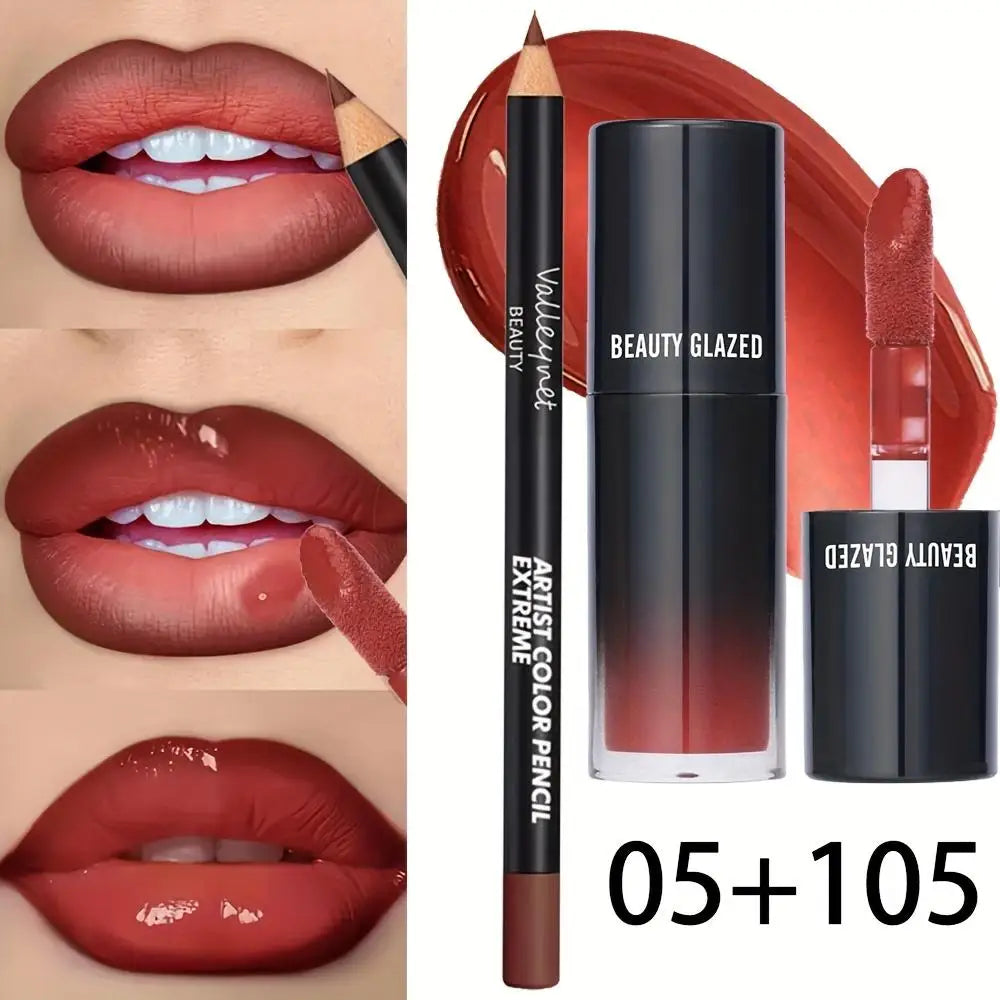 2-piece Lip Gloss and Lip Liner Nourishing and Moisturizing Set