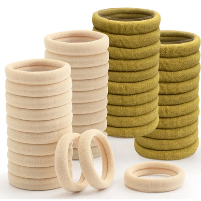 50PCS/Set Cotton Elastic Hair Ties