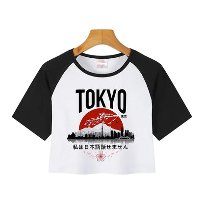 Casual Crop Tops Funny Graphic T-shirt