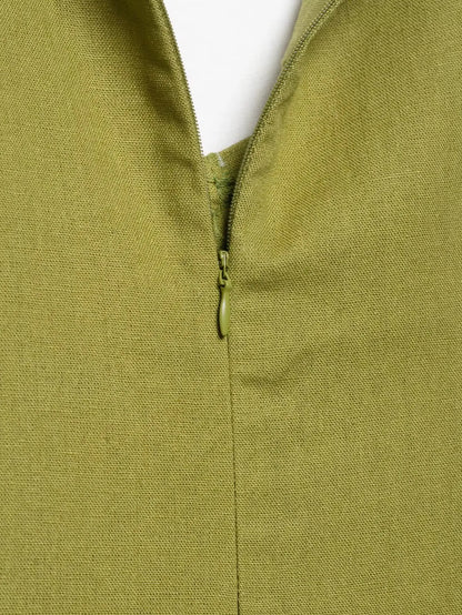 Square Collar Sleeveless Dress