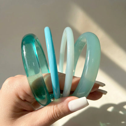 Vintage Resin Acrylic Bangle Korean Texture Charms Cuff Bangles Bracelets Set