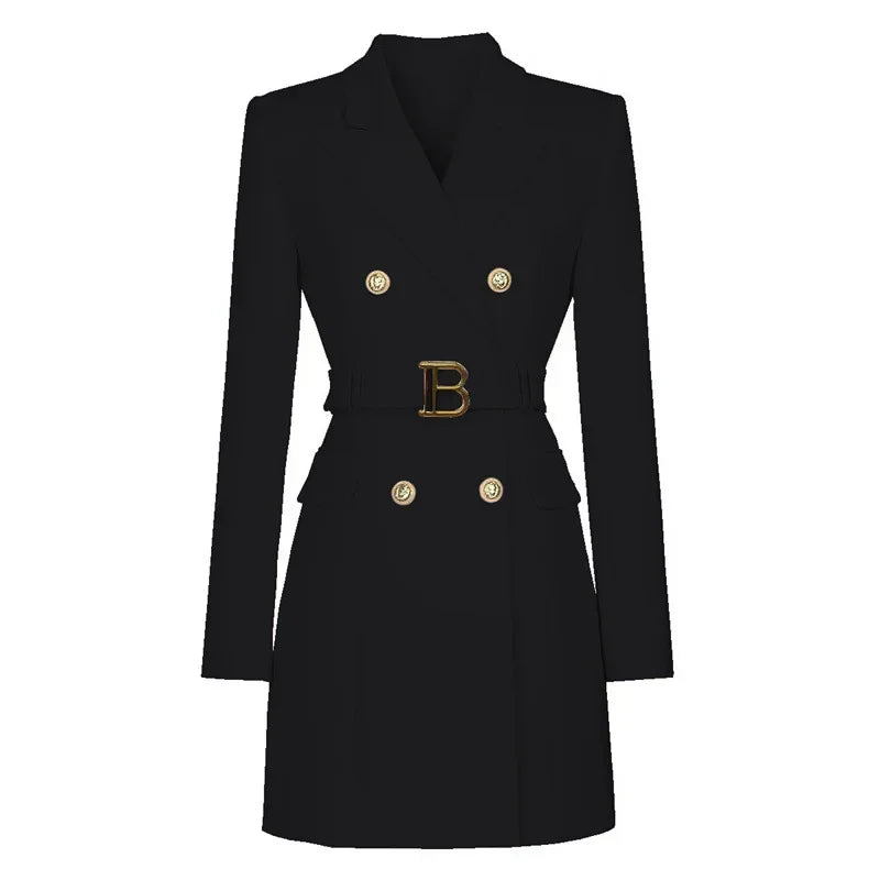 Long Sleeve Buttons Double Blazer Jacket