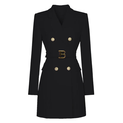 Long Sleeve Buttons Double Blazer Jacket