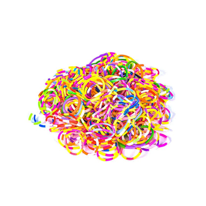 600Pcs Color Rubble Loom Wristbands Kit Elastic Weaving Lacing Craft