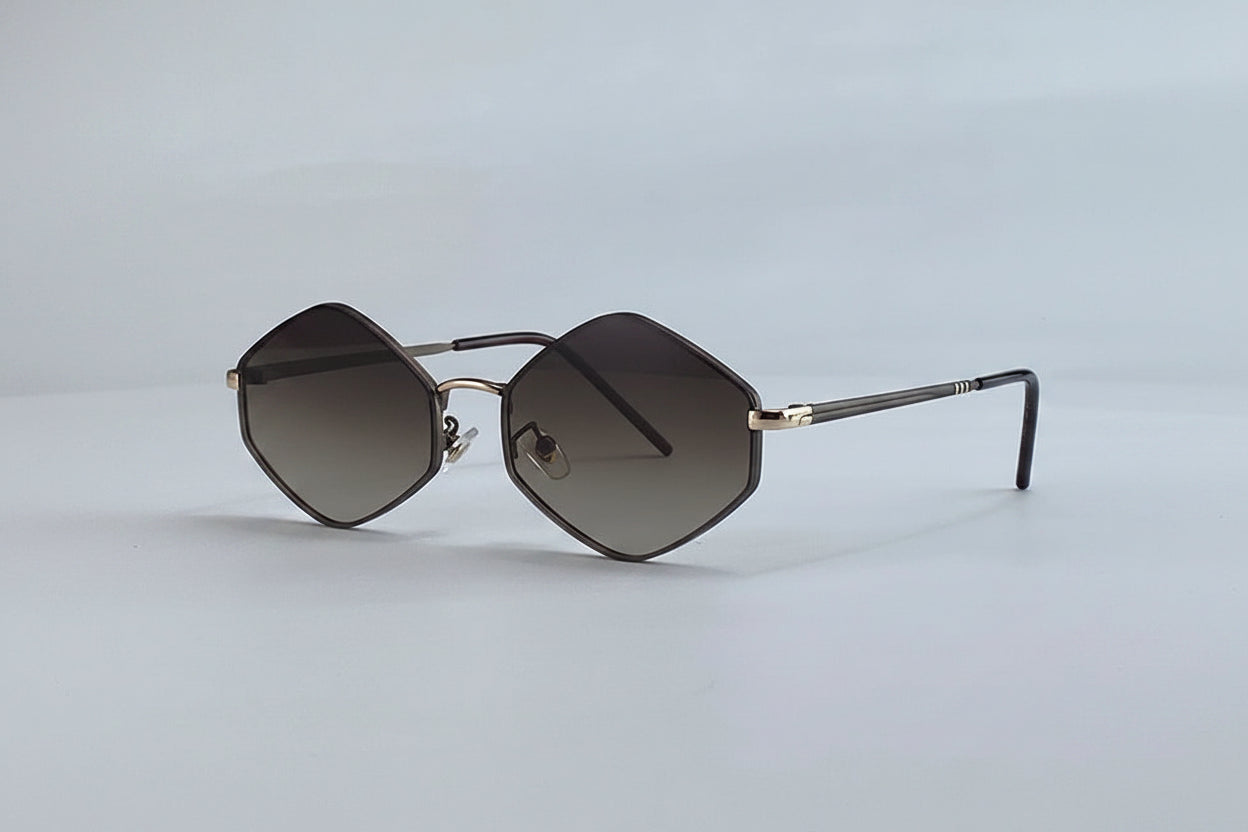 Small Frame Hexagon Punk Polygon Sun Glasses