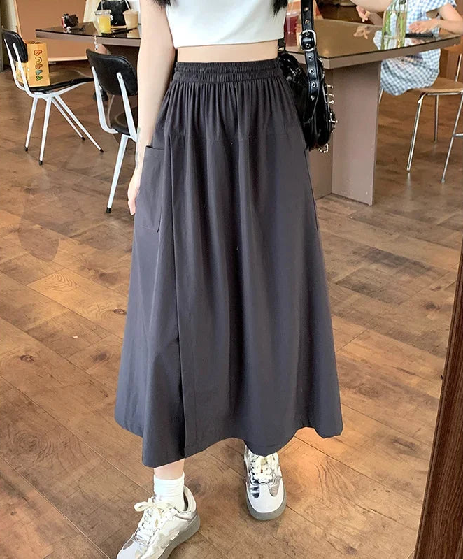 Chic Elastic High Waisted Long Wide Leg Pants