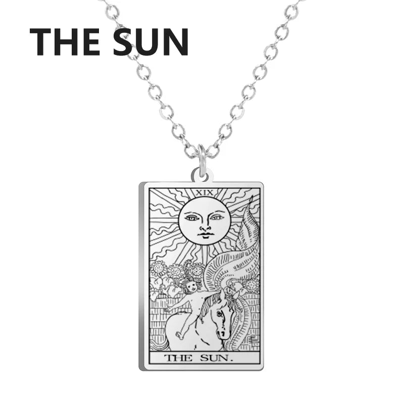 Stainless steel Classic Tarot Pendant Necklace