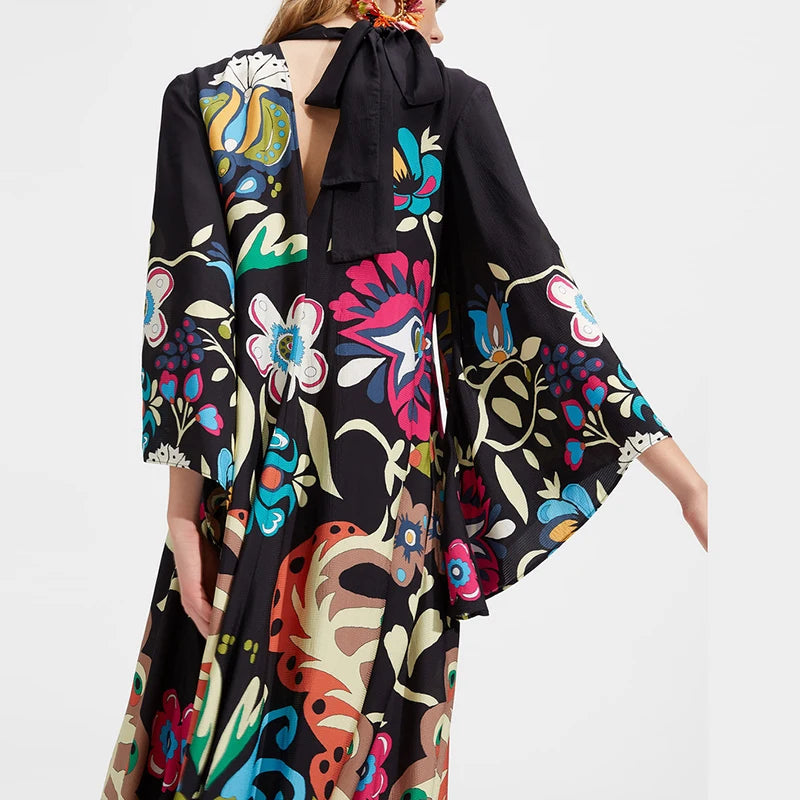 Ethnic Print Boho Long Dress