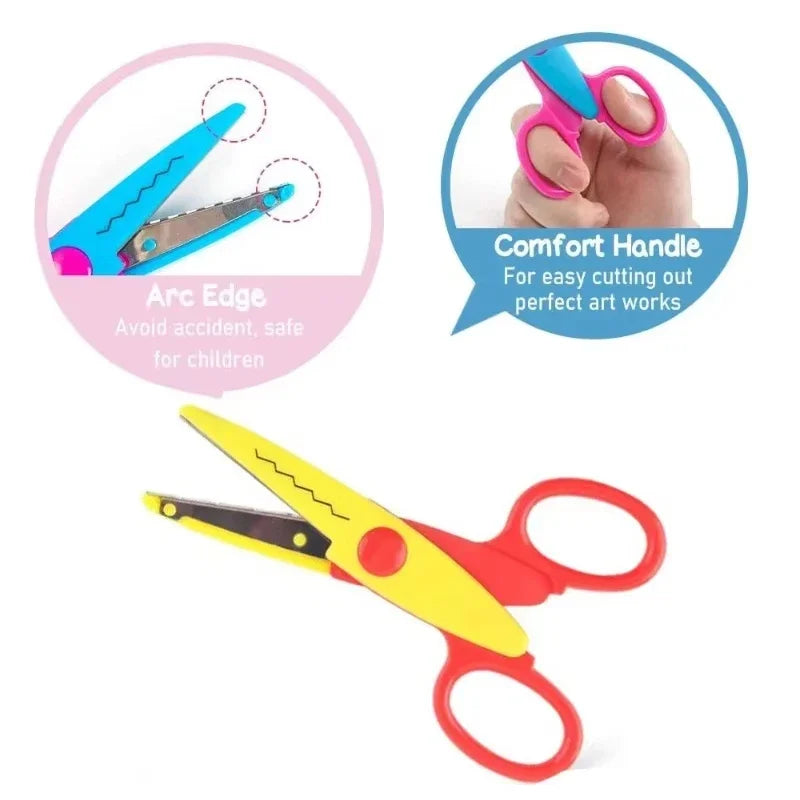6pcs Scissors Wavy Pattern Paper Cutter Diy Handmade