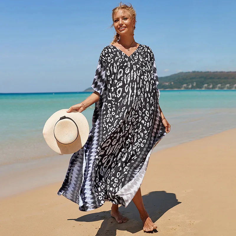 Swimsuit Kaftans Beach Cover Ups Colorful Outfits Dress