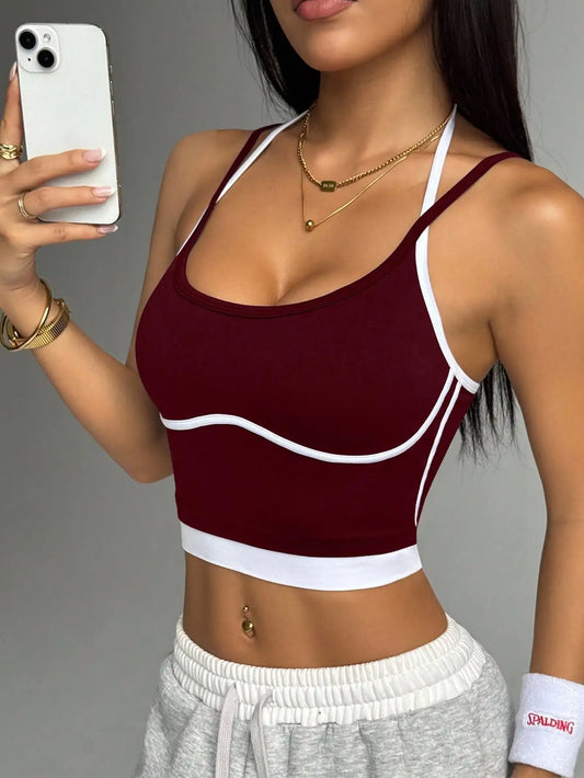 Blocking non steel ring beautiful back sports vest