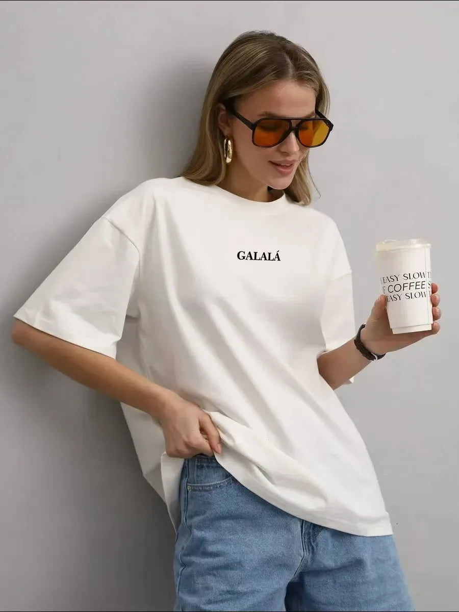 Graphic 100% Cotton Short Sleeve Oversized T-shirt