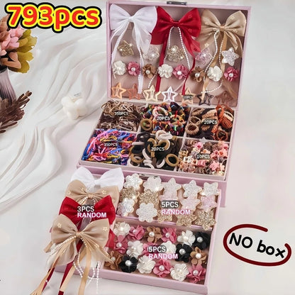 Bow High Elastic Hair Accessories Set No Hurt Hair Colorful Girls Hair Bands