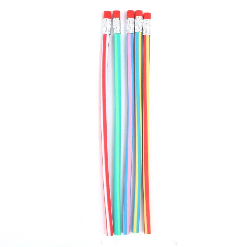 6/1Pcs Magic Bendy Flexible Soft Pencil with Eraser Colorful