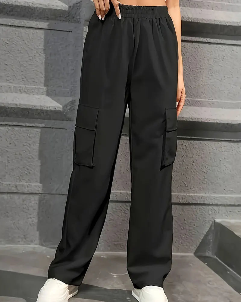Workwear High Waist Wide Leg Pants