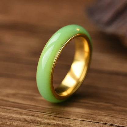 Unique Emerald Color Stainless Steel Rings