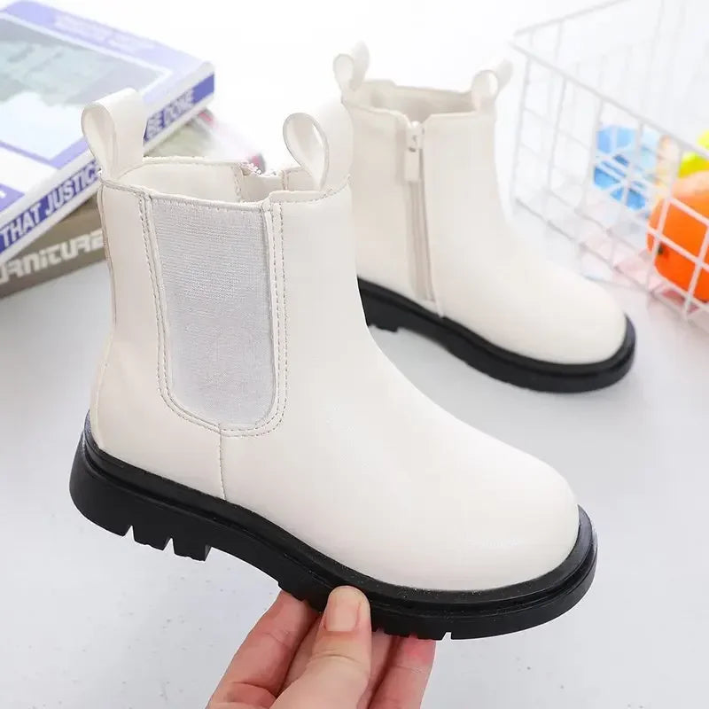 Chelsea Boots for Boys Girls Classic Zipper Ankle High Kids Short Boots