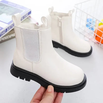 Chelsea Boots for Boys Girls Classic Zipper Ankle High Kids Short Boots