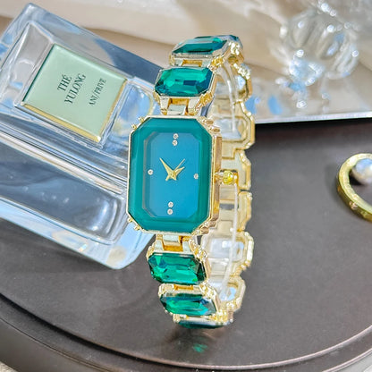 Rhinestone chain rectangular color case rhinesto watch