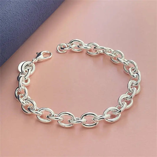 DANA 925 Sterling Silver Chain Charm Bracelet