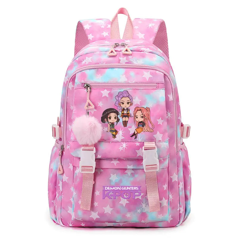 KPop Demon Hunters Print Student Backpack Large Capacity Schoolbag