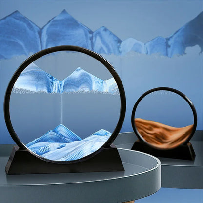 3D Moving Sand Round Glass Deep Sea Home Decoration