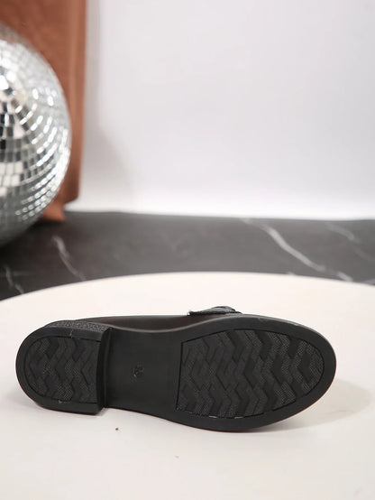 Flat Round Head Small Leather Shoes