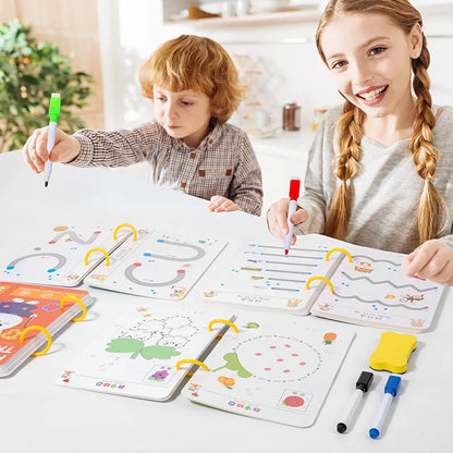 All-in-One Magic Tracing Coloring Book Reusable Pen Control Workbook