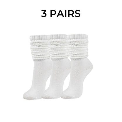 3/6 pairs Fall Winter Slouch Knit Slouchy Scrunch Socks