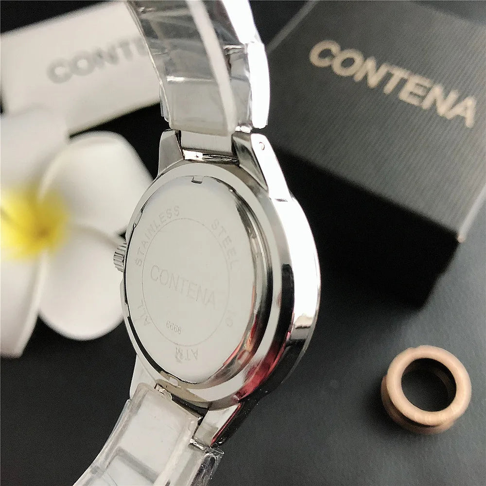 Luxury Quartz Elegant Calendar Display Ladies Stainless Steel Watches
