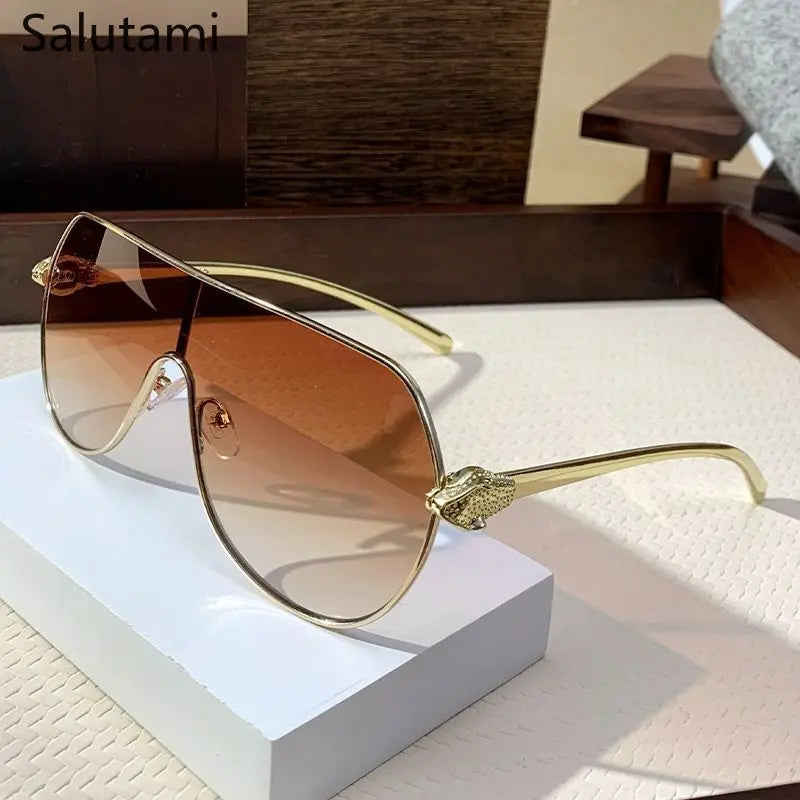 Vintage Luxury Metal Oversized Punk Sunglasses