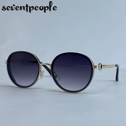Oversized Round Luxury Vintage Metal Frame Sunglasses
