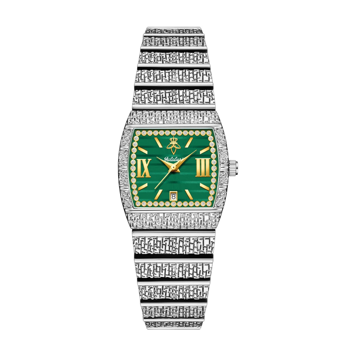 Luxury Small Gold with Diamond-Set Dial Water-Resistant Quartz Timepiece Watch