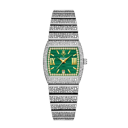 Luxury Small Gold with Diamond-Set Dial Water-Resistant Quartz Timepiece Watch