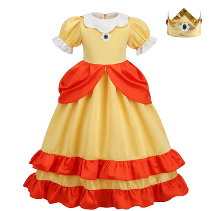 Peach Princess Daisy Cosplay Costume Rosalina Dress