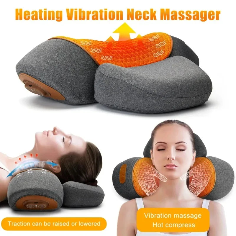 Electric Neck Massager Cervical Pillow Hot Compress