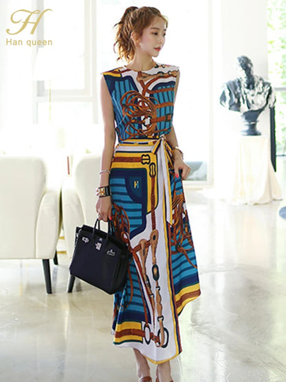 Sexy Sleeveless Long Skirt Korean Skirt Set